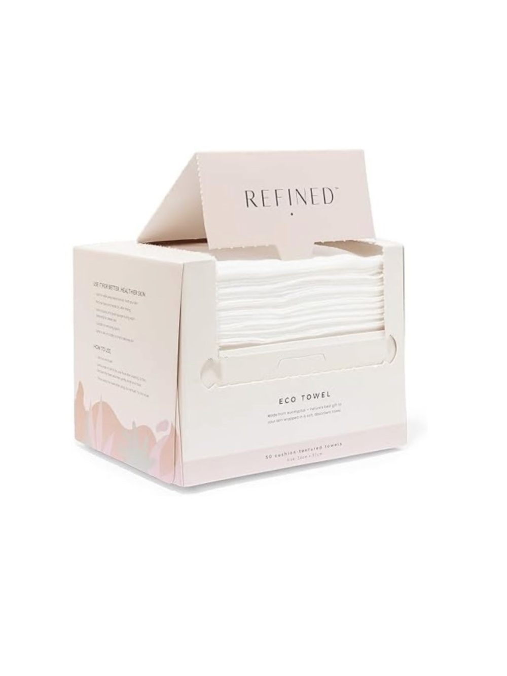 Refined Eco Towel Made from Eucalyptus Cushion Textured 20 Towelettes NEW